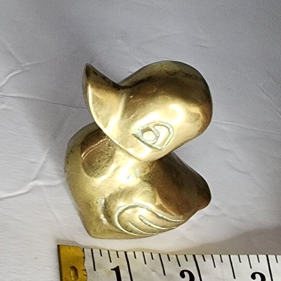 LEONARD Vintage Brass Duck BIRD FIGURINE Accessories Midcentury modern Hollywood - Picture 7 of 7